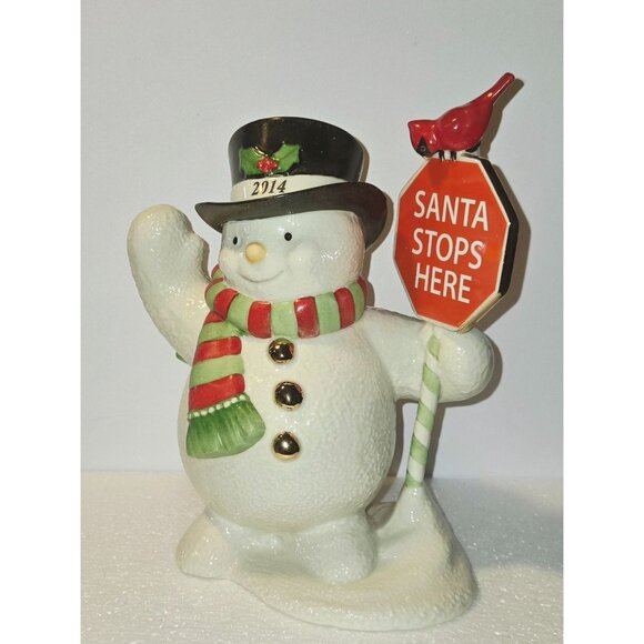 2014 Lenox Snowy Crossings Snowman Fine porcelain MIB - Picture 2 of 12